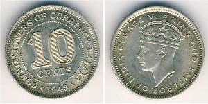 10 Cent Federated Malay States (1895 - 1946) Silber Georg VI (1895-1952)