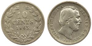 10 Cent Königreich der Niederlande (1815 - ) Silber Wilhelm III. (Niederlande)