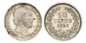 10 Cent Königreich der Niederlande (1815 - ) Silber Wilhelm III. (Niederlande)