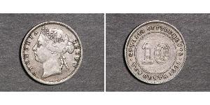 10 Cent Straits Settlements (1826 - 1946) Silber Victoria (1819 - 1901)