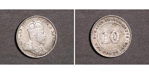 10 Cent Straits Settlements (1826 - 1946) Silber Eduard VII (1841-1910)