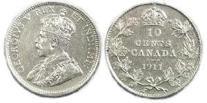 10 Cent Canada Silver George V of the United Kingdom (1865-1936)