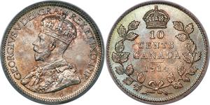 10 Cent Canada Silver George V of the United Kingdom (1865-1936)