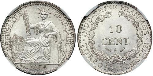 10 Cent French Indochina (1887-1954) Silver 