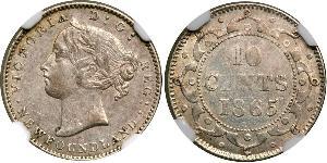 10 Cent Newfoundland and Labrador Silver Victoria (1819 - 1901)