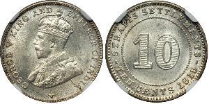 10 Cent Straits Settlements (1826 - 1946) Silver George V of the United Kingdom (1865-1936)