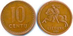 10 Cent Lithuania (1991 - ) Tin/Copper/Zinc 