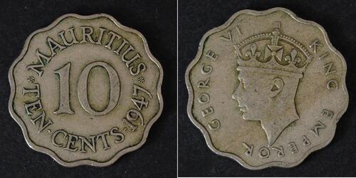 10 Cent Mauricio (1968 - )  Jorge VI (1895-1952)
