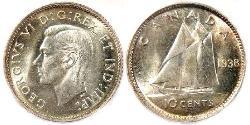 10 Цент Канада Серебро Георг VI (1895-1952)