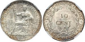 10 Cent French Indochina (1887-1954) 銀 