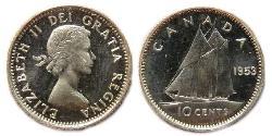 10 Cent 加拿大 銀 伊丽莎白二世 (1926-2022)