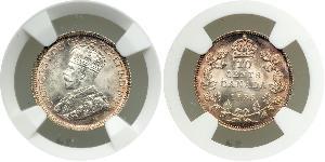 10 Cent 加拿大 銀 乔治五世  (1865-1936)