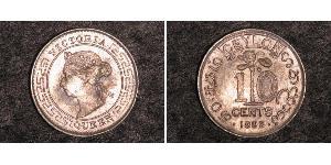 10 Cent 斯里蘭卡 (1948 - ) 銀 维多利亚 (英国君主)