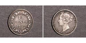 10 Cent 紐芬蘭與拉布拉多 銀 维多利亚 (英国君主)