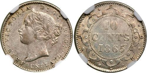 10 Cent 紐芬蘭與拉布拉多 銀 维多利亚 (英国君主)