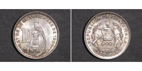 10 Centavo Guatemala (1838 - ) Argento 