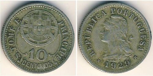 10 Centavo São Tomé e Príncipe (1469 - 1975) Bronzo/Nichel 
