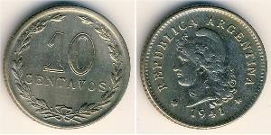 10 Centavo Argentinien (1861 - ) Cuivre/Nickel 