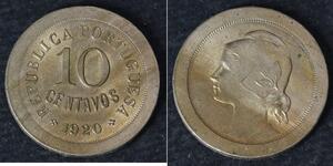 10 Centavo Erste Portugiesische Republik (1910 - 1926) Kupfer/Nickel 