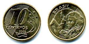 10 Centavo Brasilien Messing/Stahl 