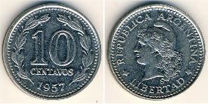 10 Centavo República Argentina (1861 - ) Níquel/Acero 