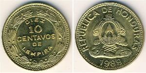10 Centavo Honduras (1821 - ) Ottone 