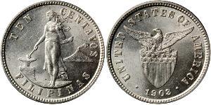 10 Centavo Filipinas Plata 