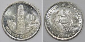 10 Centavo Guatemala (1838 - ) Plata 