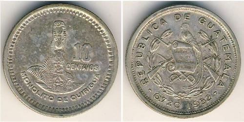 10 Centavo Guatemala (1838 - ) Plata 