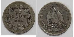 10 Centavo Segundo Imperio Mexicano (1864 - 1867) Plata 