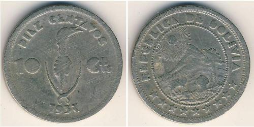 10 Centavo Bolivia (1825 - ) Rame/Nichel 