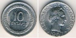 10 Centavo Colombia (1886 - ) Rame/Nichel 