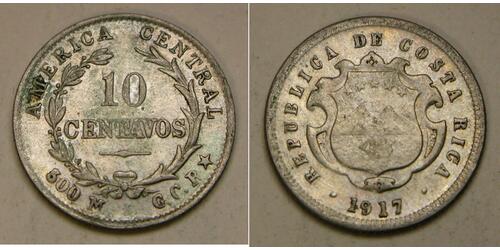 10 Centavo Costa Rica (1821 - ) Silber 