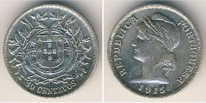 10 Centavo Erste Portugiesische Republik (1910 - 1926) Silber 