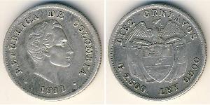 10 Centavo Republic of Colombia (1886 - ) Silver 