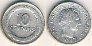 10 Centavo Republic of Colombia (1886 - ) Silver 