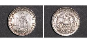 10 Centavo Republic of Guatemala (1838 - ) Silver 