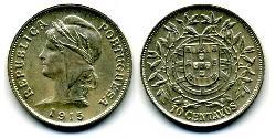 10 Centavo First Portuguese Republic (1910 - 1926) 銀 