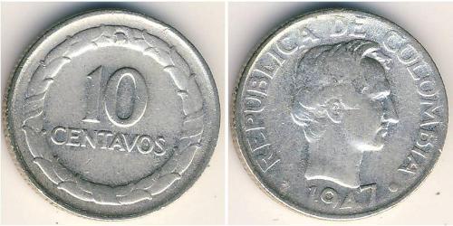 10 Centavo 哥伦比亚 銀 