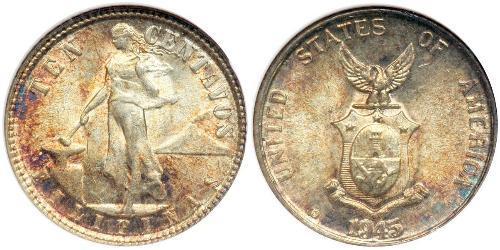 10 Centavo 菲律宾 銀 