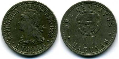 10 Centavo / 2 Macuta Portogallo / Portuguese Angola (1575-1975) Rame/Zinco 