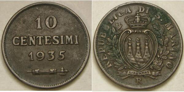 10 Centesimo San Marino (301 - ) Copper 