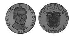 10 Centesimo Republic of Panama Copper/Nickel Manuel Amador Guerrero (1833 – 1909)