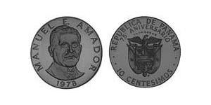 10 Centesimo Republic of Panama Copper/Nickel Manuel Amador Guerrero (1833 – 1909)