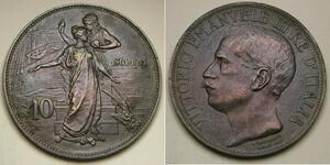 10 Centesimo Kingdom of Italy (1861-1946) Kupfer Viktor Emanuel III. (Italien) (1869 - 1947)