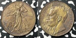 10 Centesimo Kingdom of Italy (1861-1946) Kupfer Viktor Emanuel III. (Italien) (1869 - 1947)