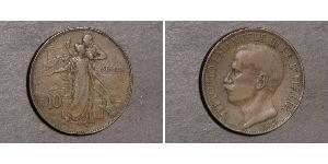 10 Centesimo 意大利王國 (1861-1946) 銅 维托里奥·埃马努埃莱三世 (1869 - 1947)