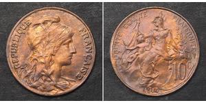 10 Centime Tercera República Francesa (1870-1940)  Bronce 