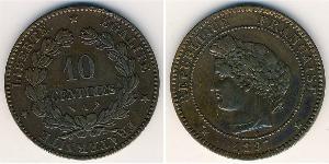 10 Centime Tercera República Francesa (1870-1940)  Bronce 