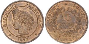 10 Centime French Third Republic (1870-1940)  Bronze 